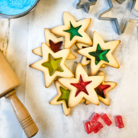 star-shaped holiday cookies
