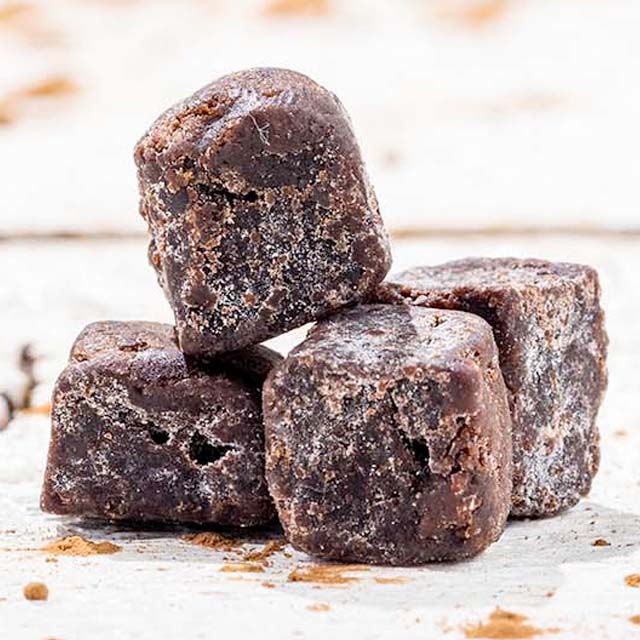 baked brownie and cake pieces closeup