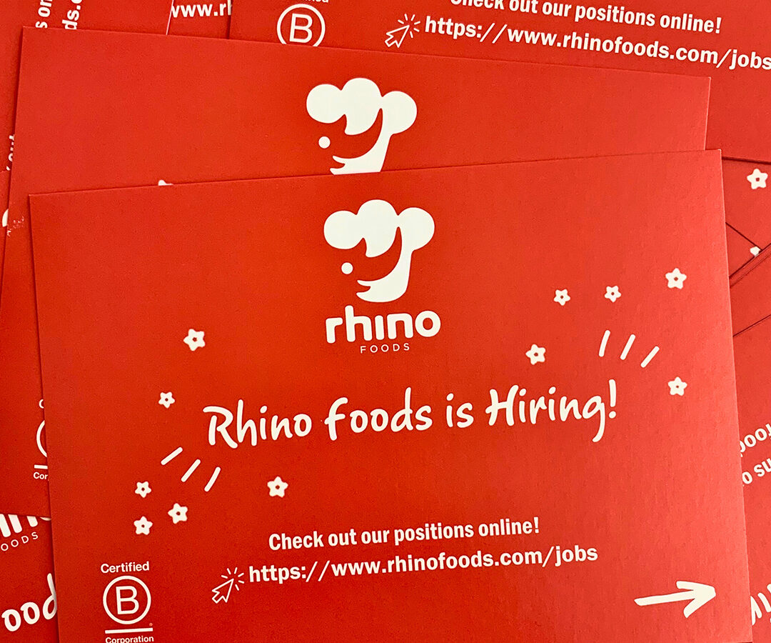 Rhino Foods is hiring! business cards